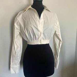 Superdown Revolve white button up shirt
